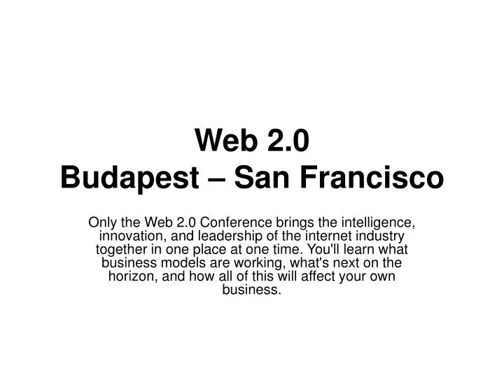 web 2 0 budapest san francisco