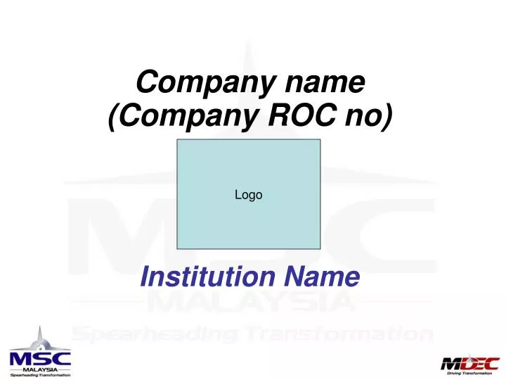 company name company roc no institution name