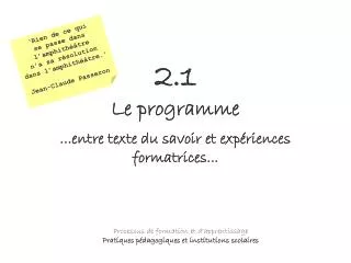 2 1 le programme