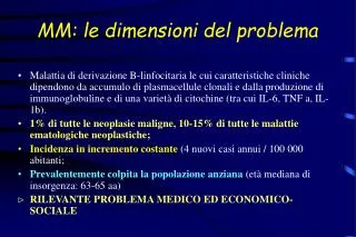 mm le dimensioni del problema