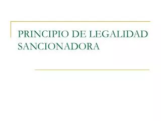 principio de legalidad sancionadora