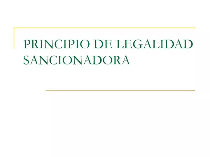 principio de legalidad sancionadora
