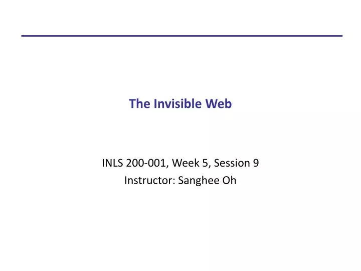 the invisible web