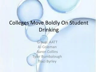 Colleges Move Boldly On Student Drinking
