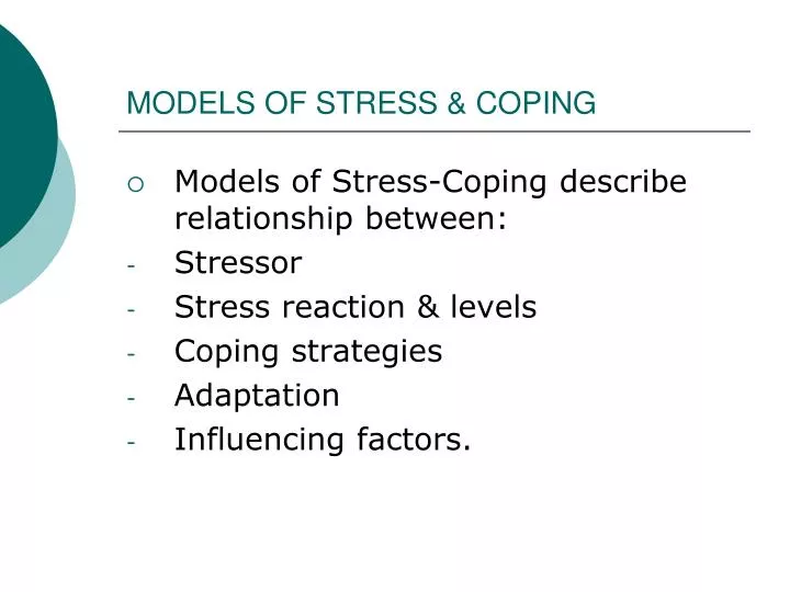 models of stress coping