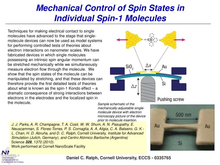 mechanical control of spin states in individual spin 1 molecules