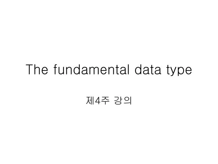 the fundamental data type