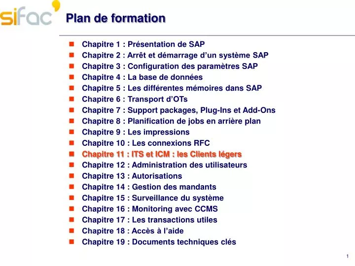 plan de formation