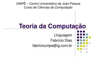 teoria da computa o