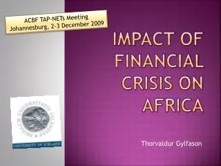 Impact of Financial Crisis on africa