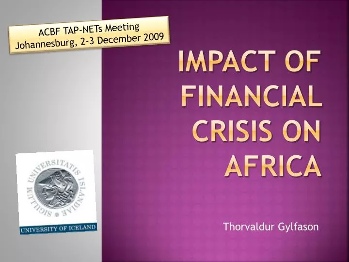 impact of financial crisis on africa