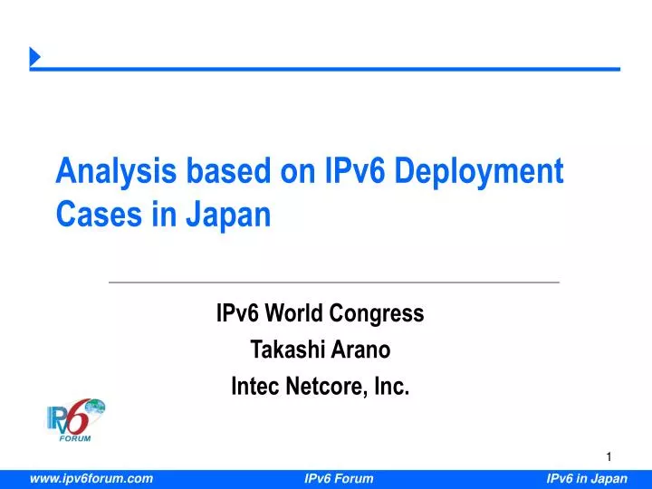 analysis based on ipv6 deployment cases in japan