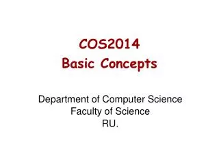 COS2014 Basic Concepts