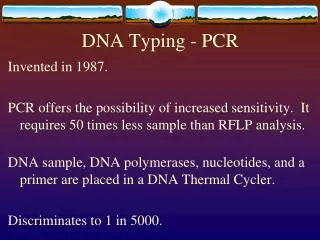 DNA Typing - PCR