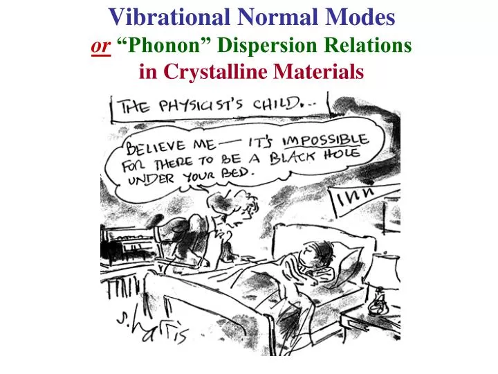 vibrational normal modes or phonon dispersion relations in crystalline materials