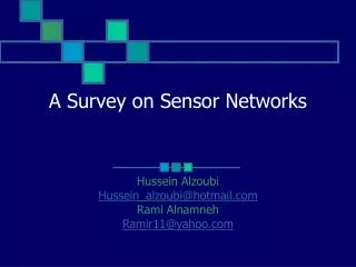 A Survey on Sensor Networks