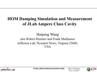 HOM Damping Simulation and Measurement of JLab Ampere Class Cavity