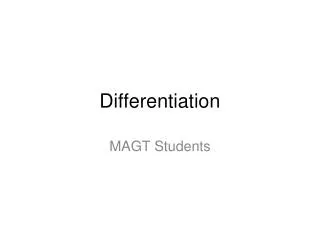 differentiation