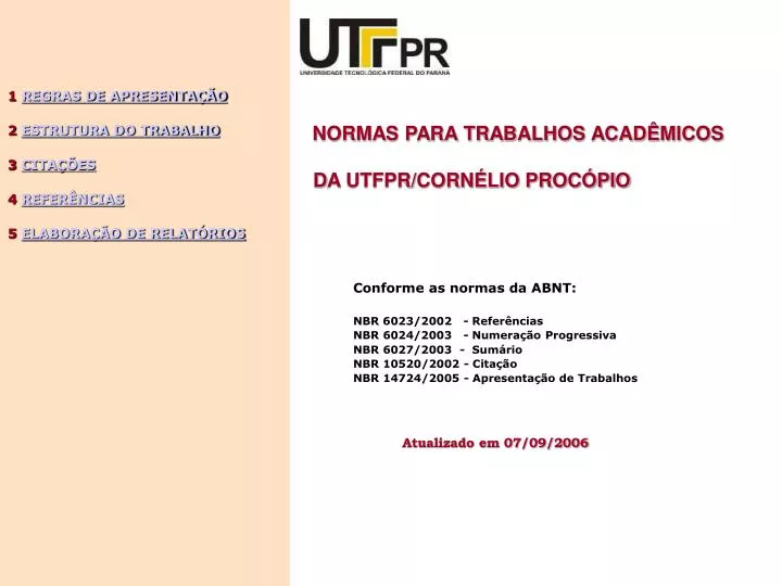 normas para trabalhos acad micos d a utfpr corn lio proc pio