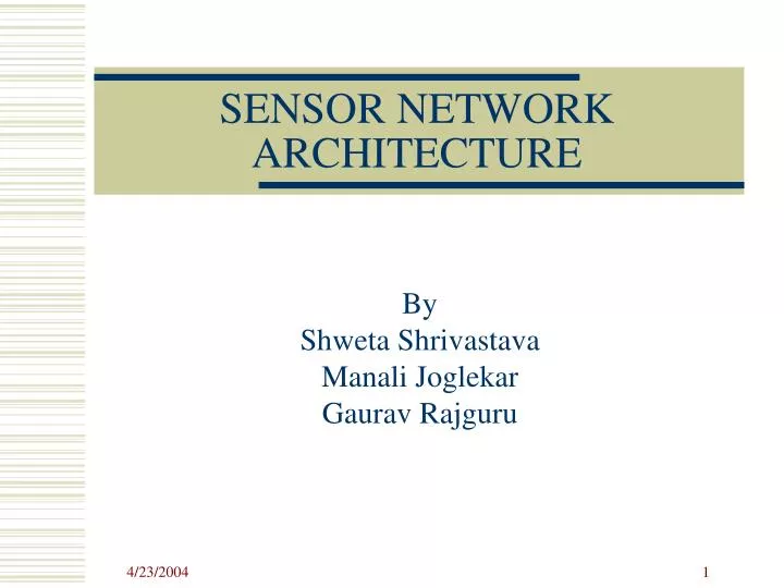 sensor network architecture