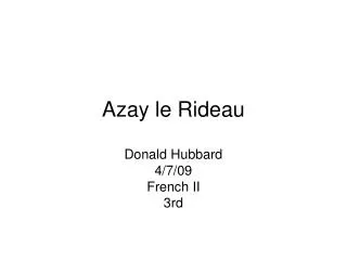 Azay le Rideau