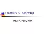 Creativity &amp; Leadership - slide 1
