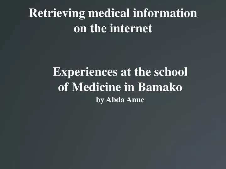 retrieving medical information on the internet