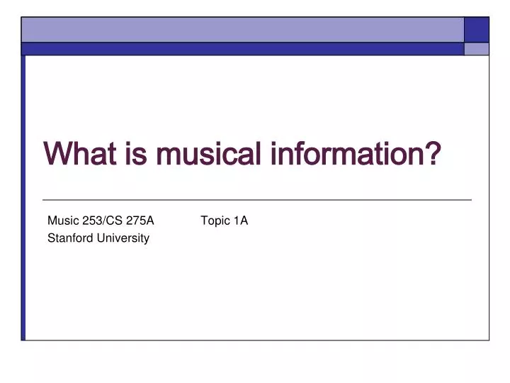 what is musical information