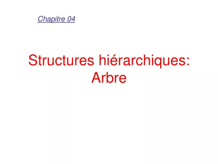 structures hi rarchiques arbre