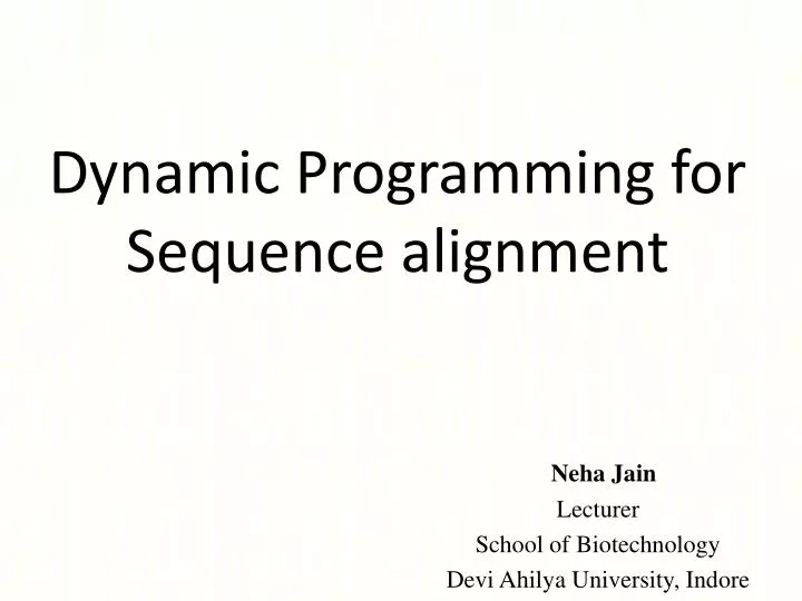 dynamic programming for sequence alignment