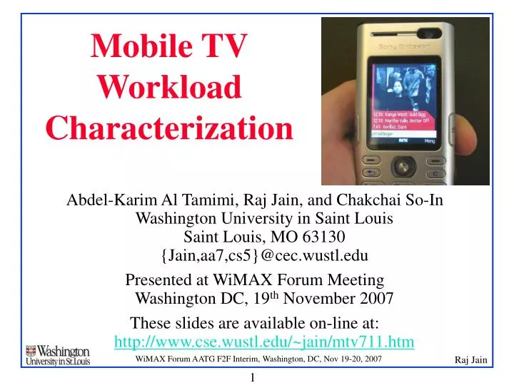 mobile tv workload characterization