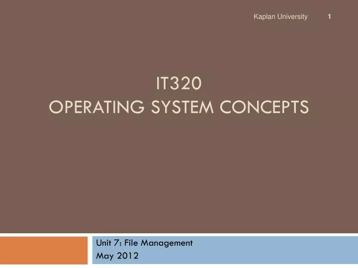 it320 operating system concepts