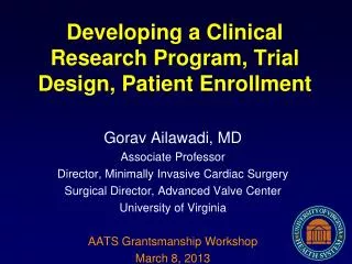 Developing a Clinical Research Program, Trial Design, Patient Enrollment
