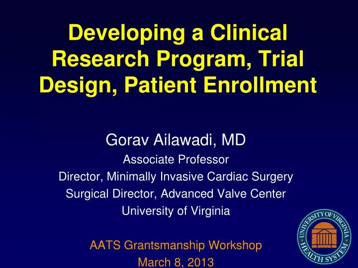 developing a clinical research program trial design patient enrollment