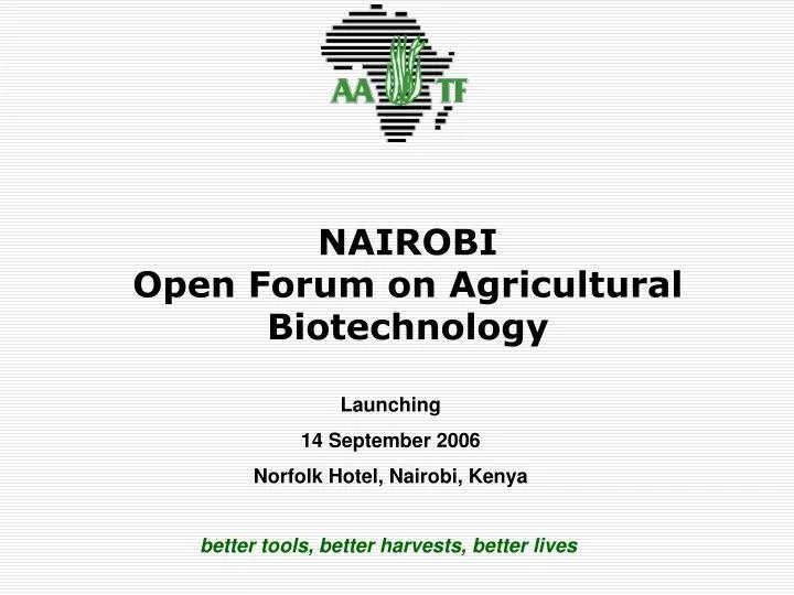 nairobi open forum on agricultural biotechnology