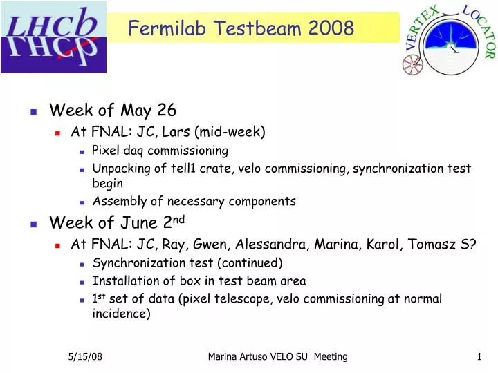 fermilab testbeam 2008