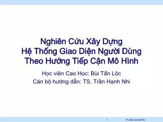 nghi n c u x y d ng h th ng giao di n ng i d ng theo h ng ti p c n m h nh