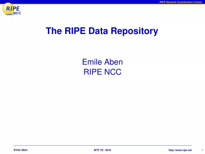 the ripe data repository