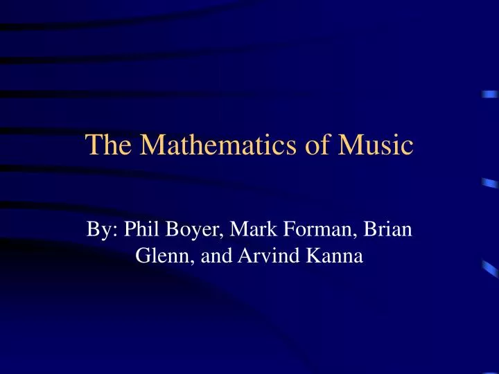 the mathematics of music