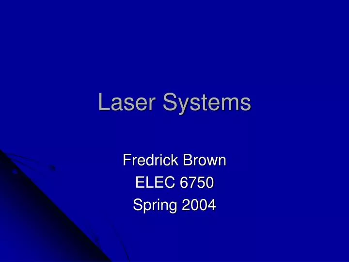 laser systems
