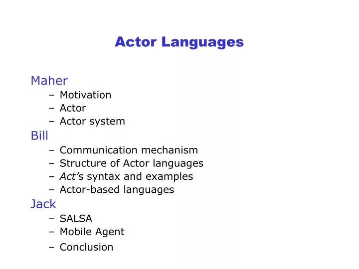 actor languages