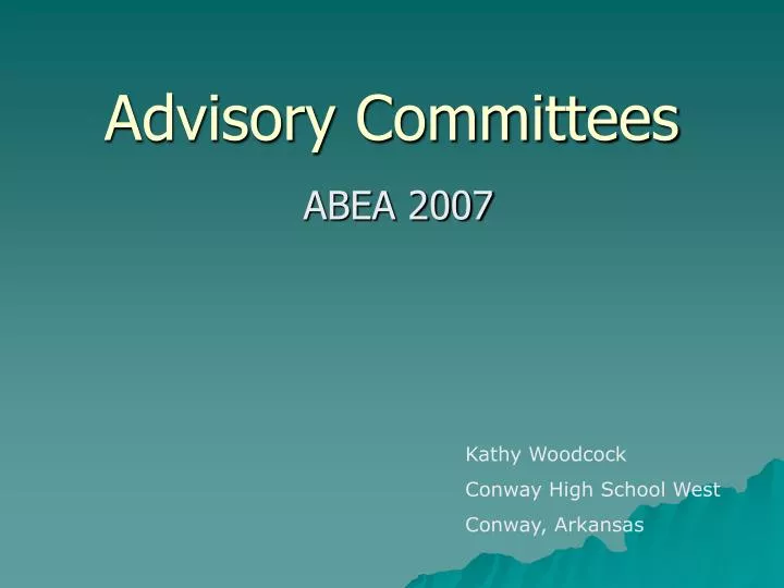 advisory committees