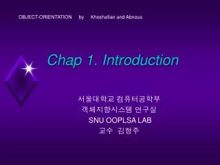 Chap 1. Introduction