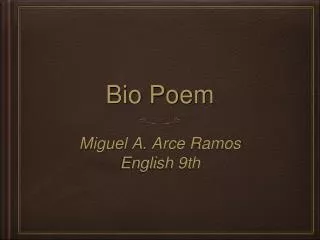 Bio Poem