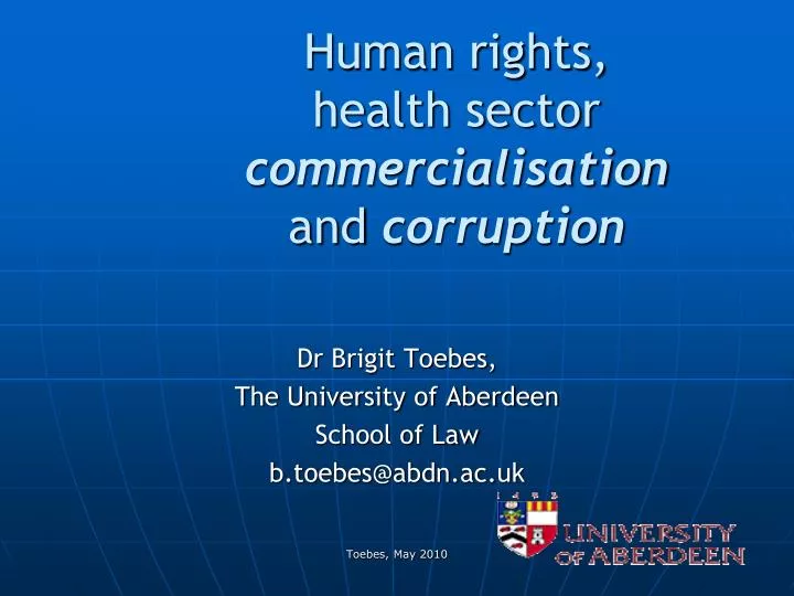 human rights health sector commercialisation and corruption