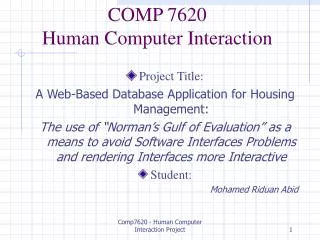 COMP 7620 Human Computer Interaction