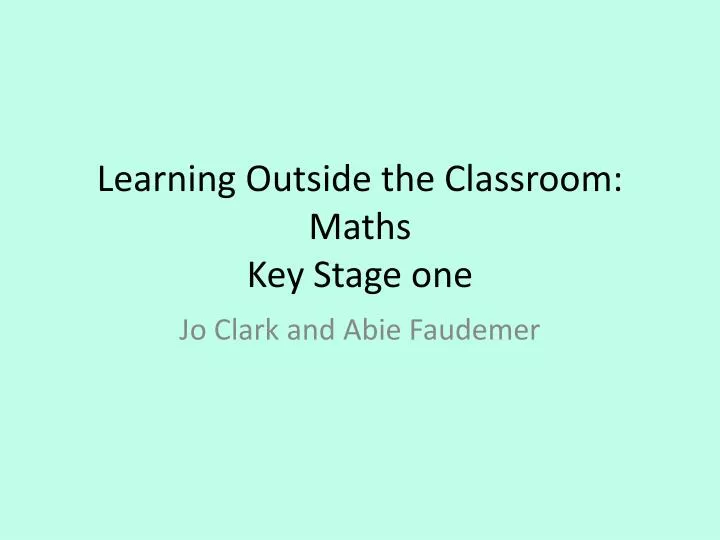 learning outside the classroom maths key stage one