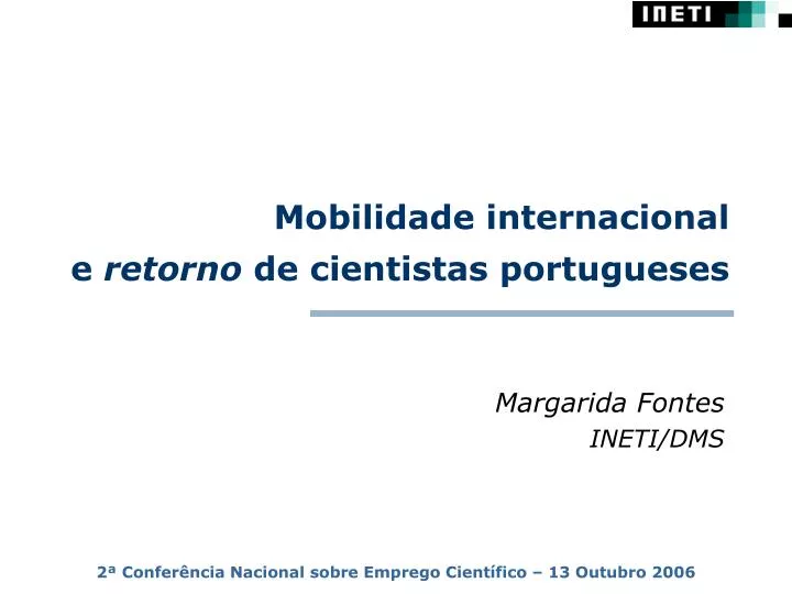 mobilidade internacional e retorno de cientistas portugueses