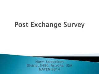 Post Exchange Survey