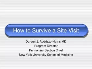 How to Survive a Site Visit